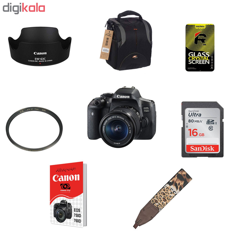 دوربین کانن مدل EOS 750D  55-18 ی IS STM و لوازم جانبی  25  مگاپیکسل 20.0  50.0 مگاپیکسل 